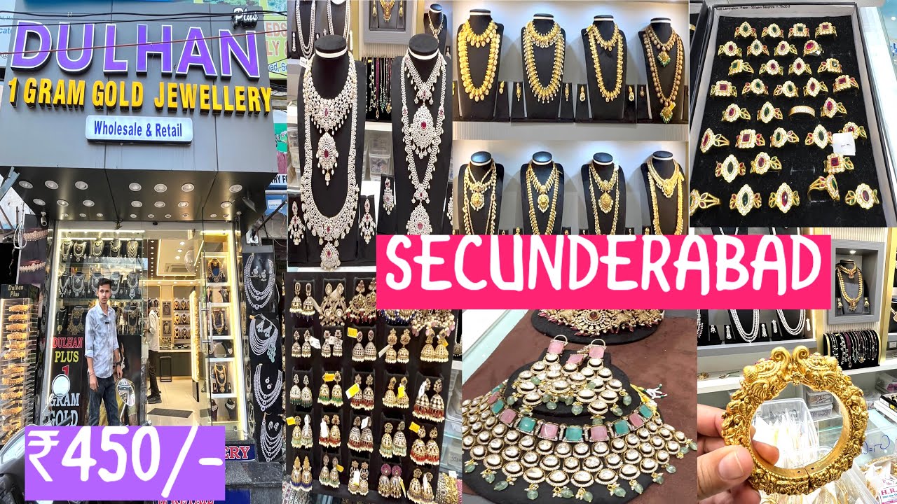 Hyderabad famous 😱Dulhan plus 1 g gold jewellery  🚨‼️￼gems necklace in Secunderabad#viralvideo 🔥
