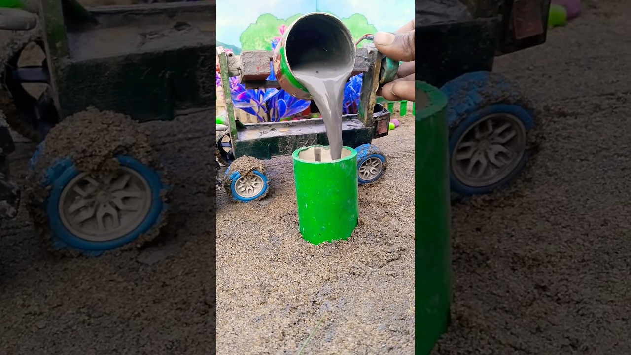 DIY mini Pilar construction project | mini tractor wala machine video | #youtubeshorts #shorts