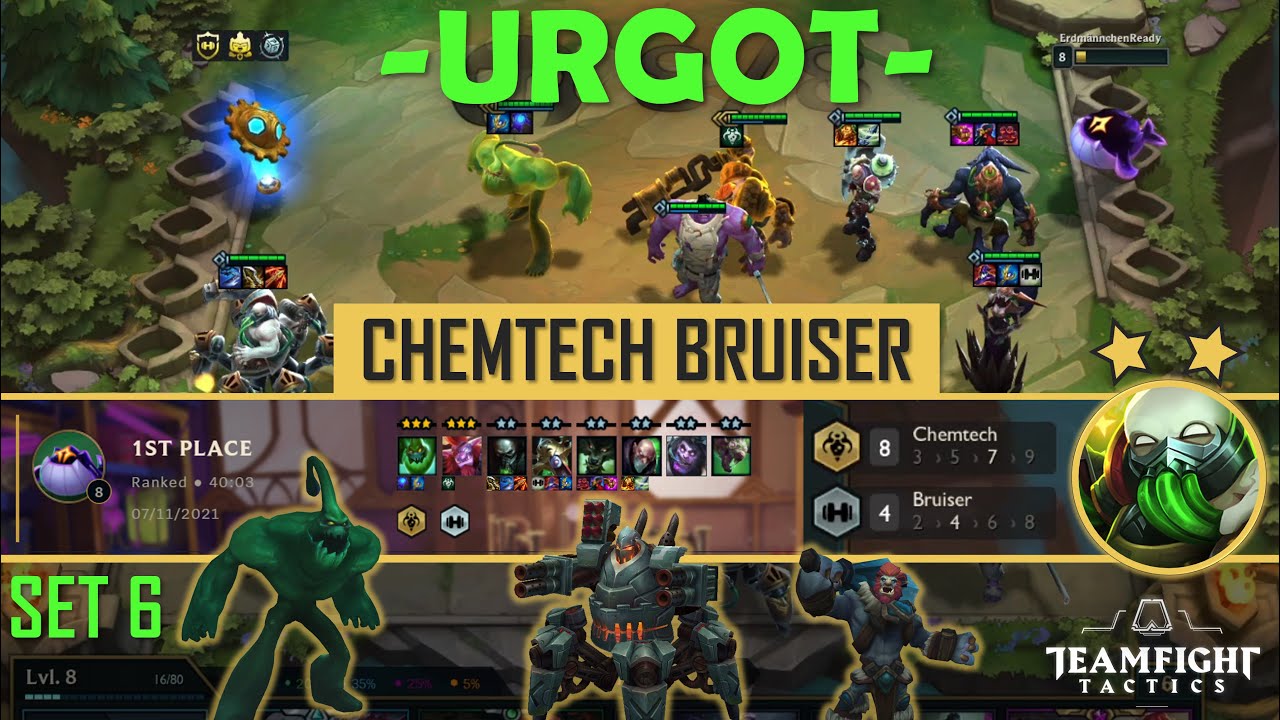 URGOT Carry WIN | TFT SET 6 ChemTech Bruiser Gameplay