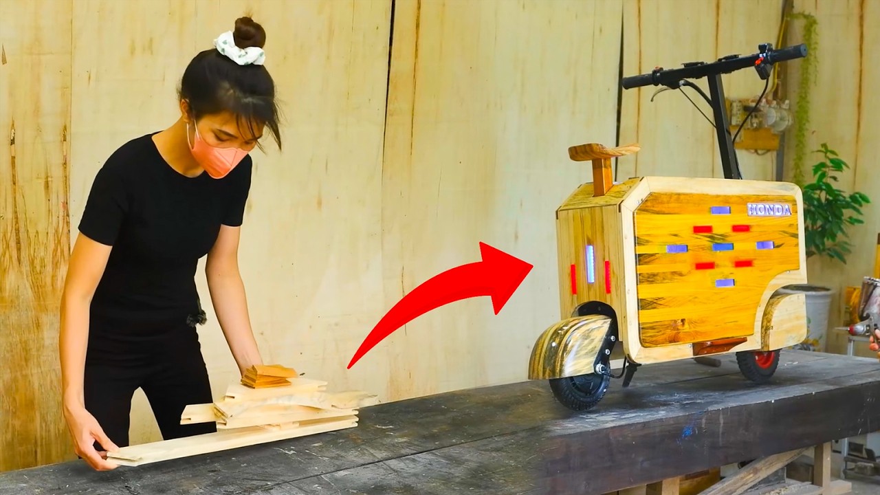 Amazing Woodworking | Building a Wooden Car from Scrap Wood Step by Step