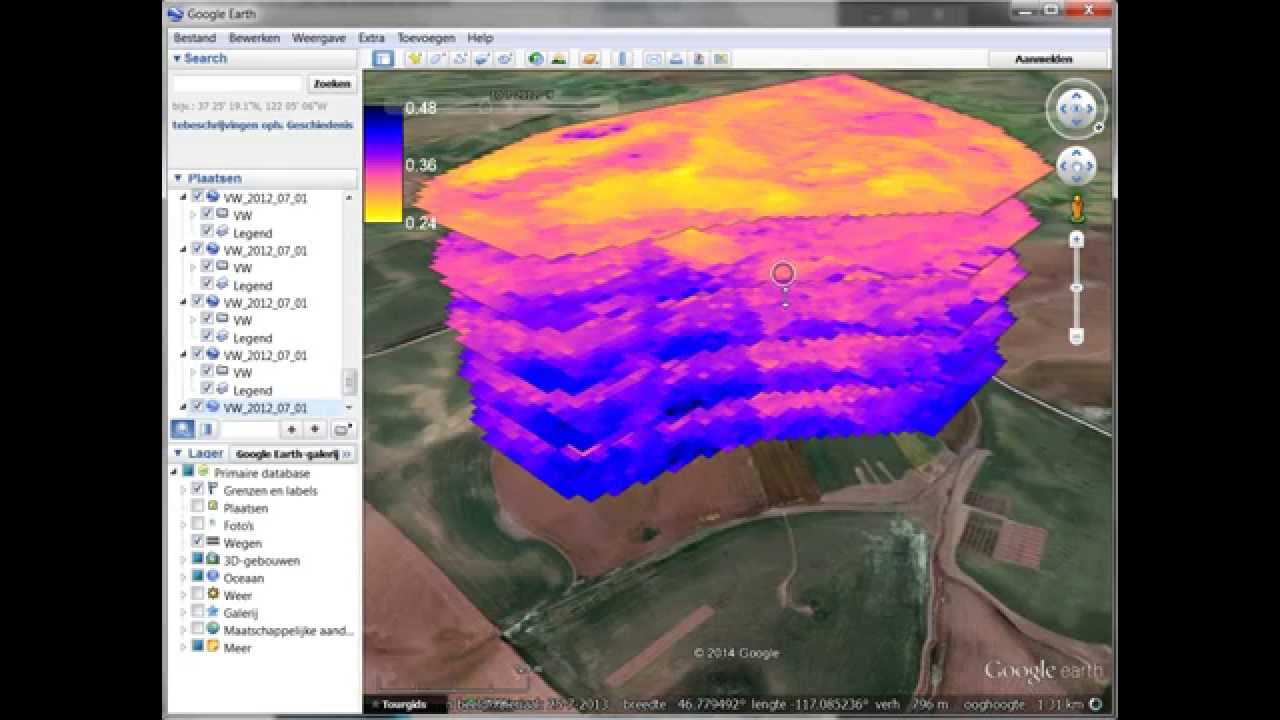 Working with 3D+T soil data in Google Earth