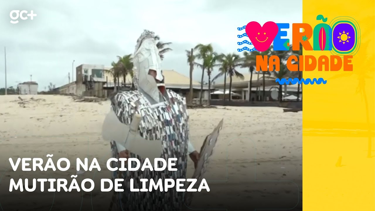 Verão na Cidade: veja mutirão de limpeza na Praia do Futuro, em Fortaleza
