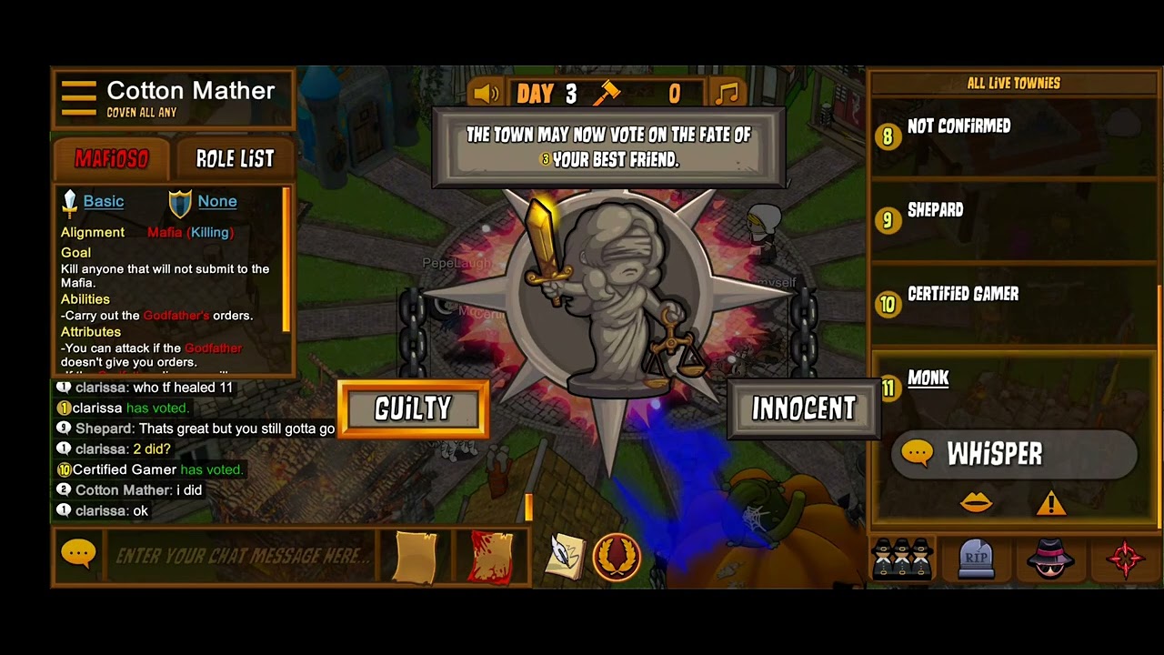 Town of Salem: Hypnotist Game.