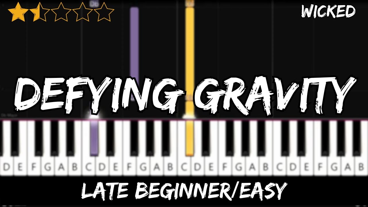 Wicked - Defying Gravity - Late Beginner / Easy Piano Tutorial - For 2 Hands