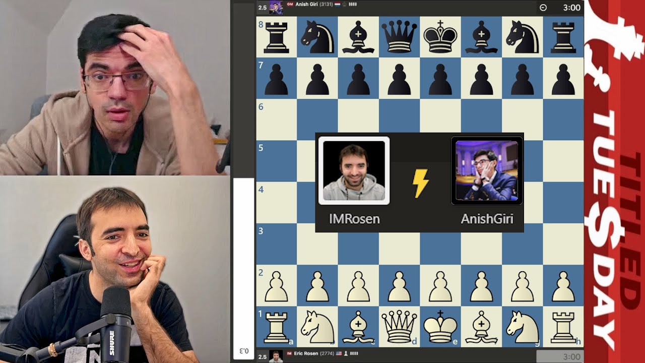 ChessMaster vs GRANDMASTER! IM Eric Rosen vs GM Anish Giri
