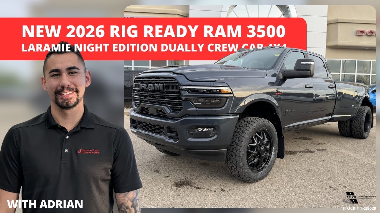 New 2026 Rig Ready Ram 3500 Laramie Night Edition Dually Crew Cab 4x4 | Stock TR39029 Redwater Dodge