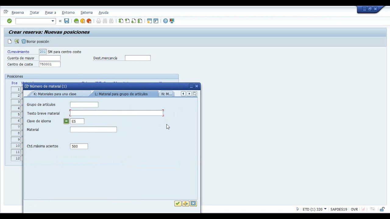 SAP. CREAR RESERVA DE MATERIALES EN SAP ( APRENDE PASO A PASO )
