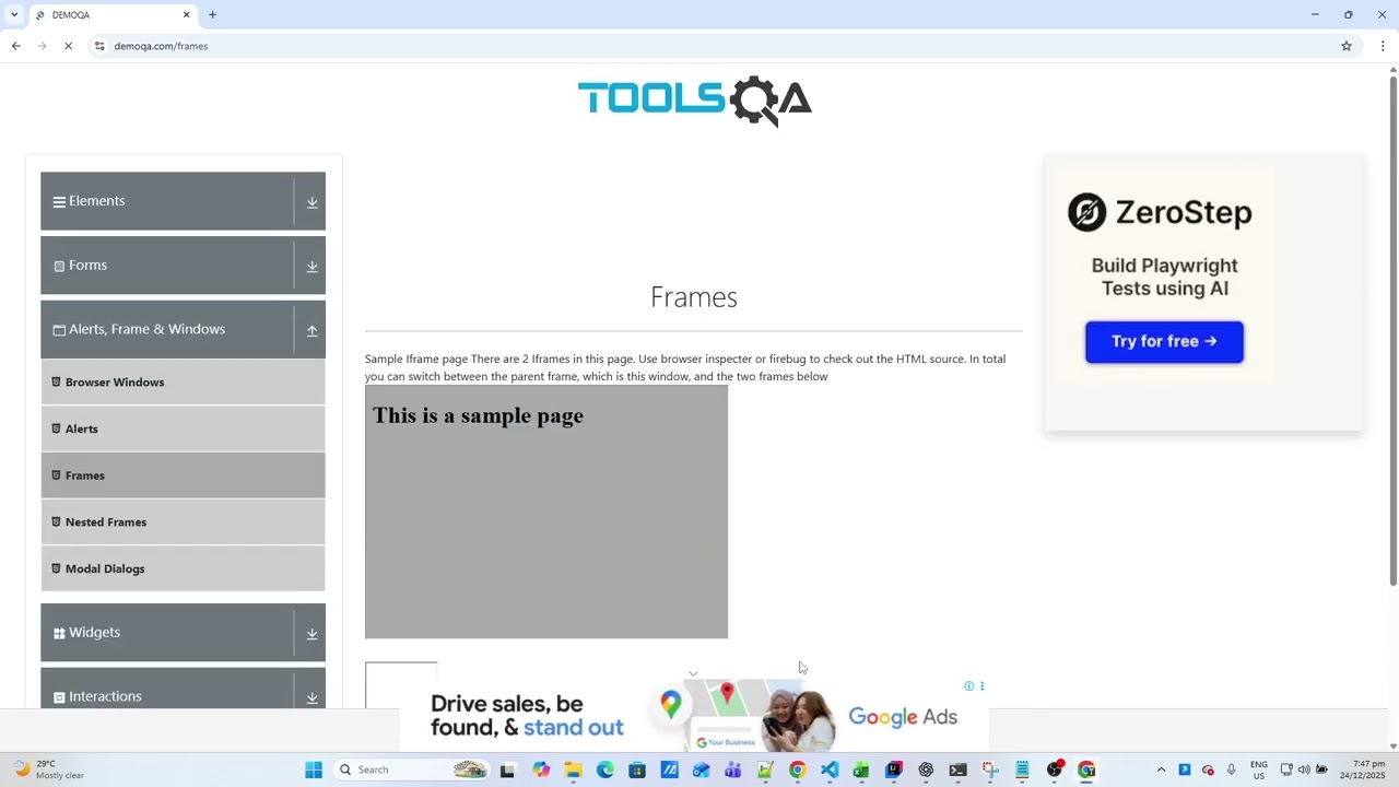 TypeScript Playwright Framework 03b &ndash; Nested Frames | Playwright Test Runner & Reporting