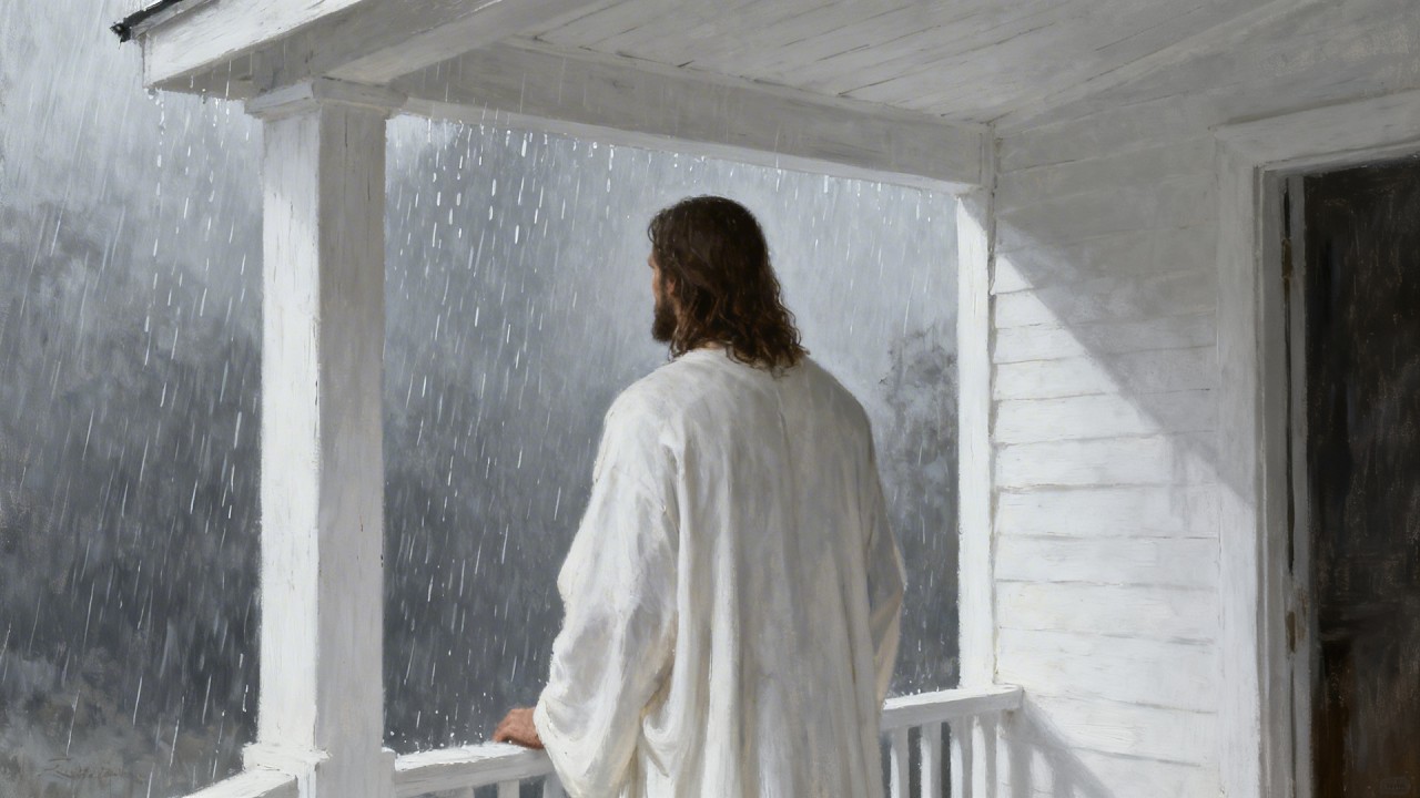 Jesus Calms the Storm 🌧️ Heavy Rain & Soft Piano for Restful Sleep