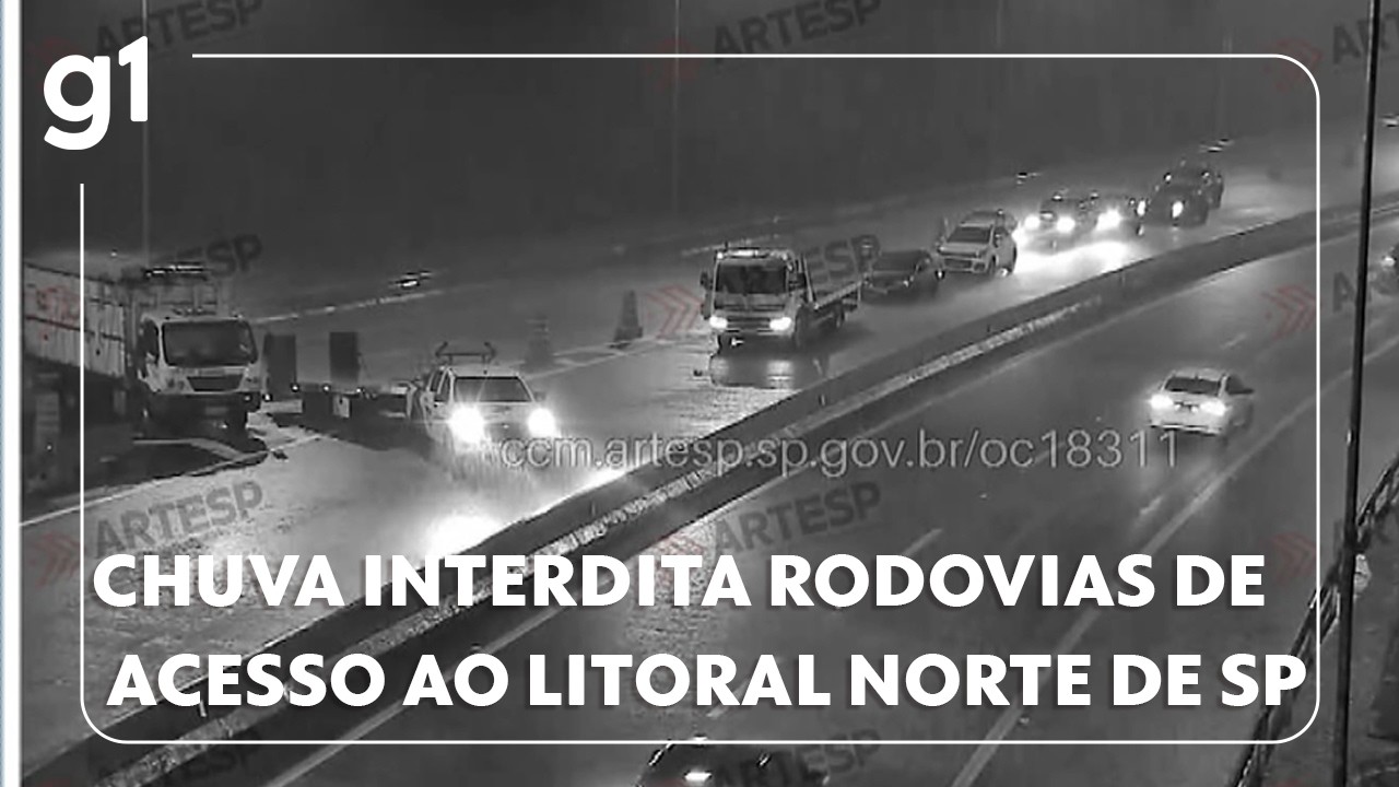 Chuva provoca interdi&ccedil;&atilde;o em rodovias de acesso ao litoral norte de SP