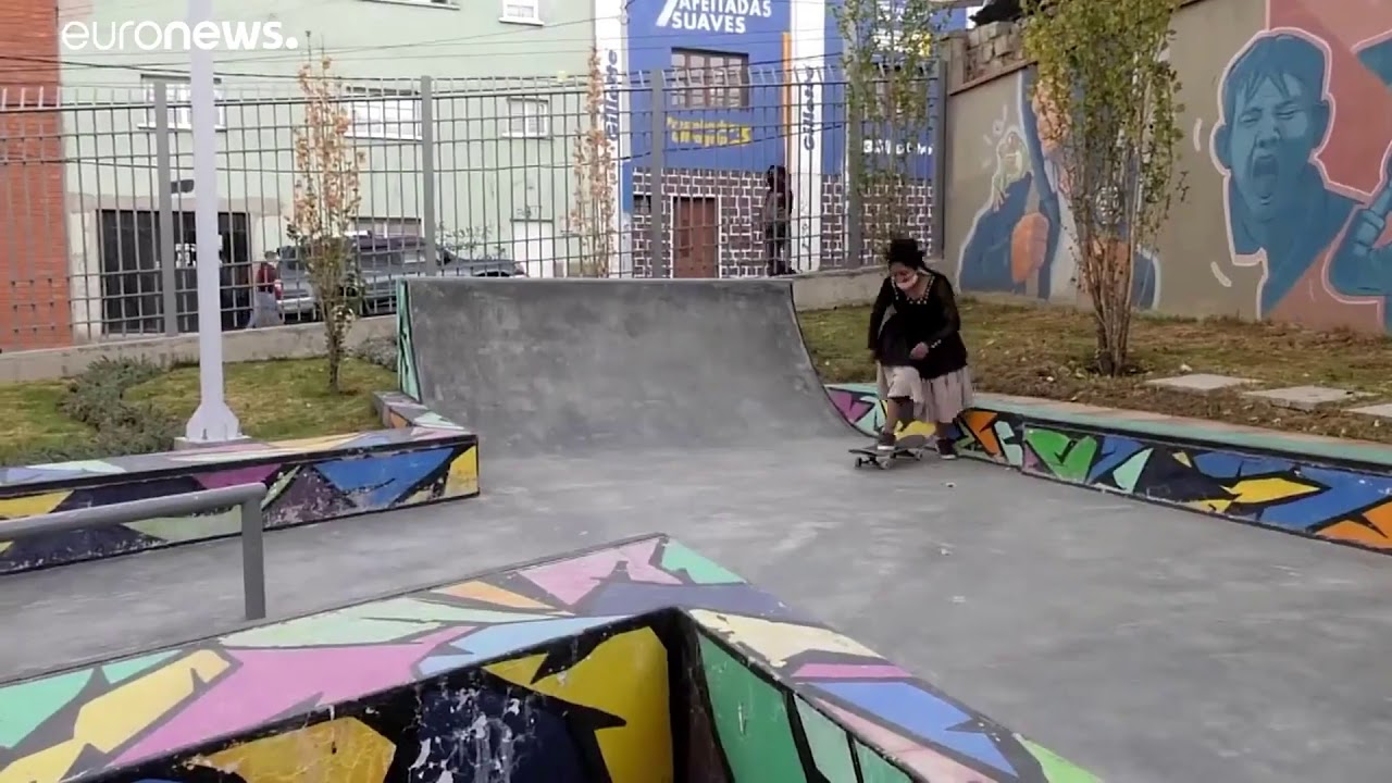 Cholitas patinando en Bolivia-Imilla Skate, La Paz y Cochabamba