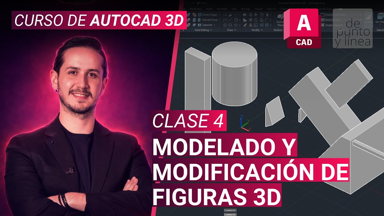 CLASE 4 - Herramientas de modelado 3D; Extrusión, Revolución, Loft // Curso de AutoCAD 3D desde cero