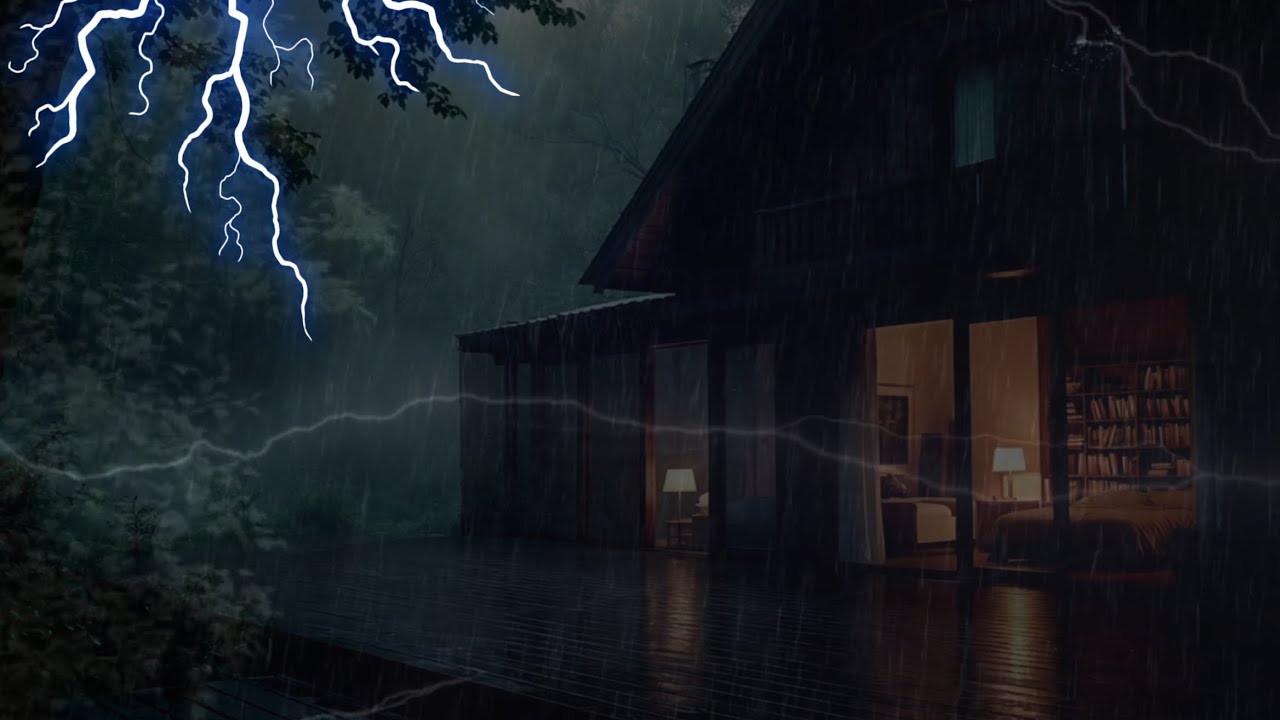 forest rain sounds for deep sleeping | Cozy Cabin in Rainy Forest