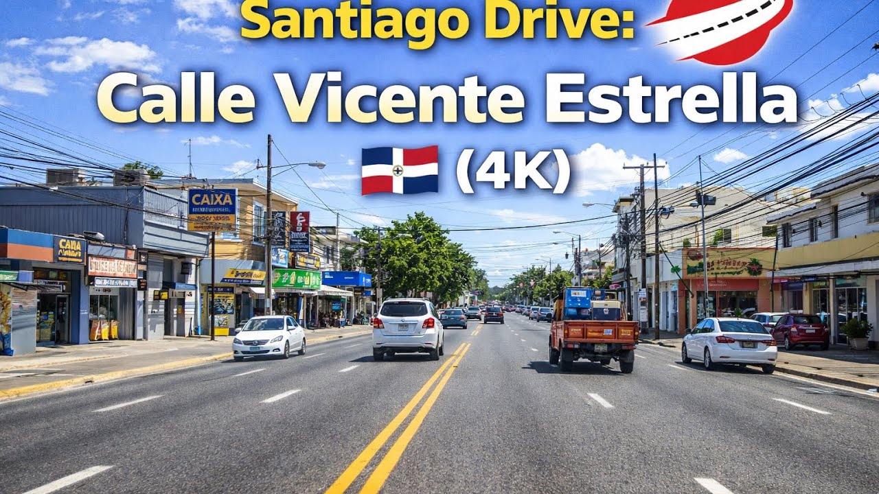 Driving Downtown - Calle Vicente Estrella - Santiago de los Caballeros  - Dominican Republic