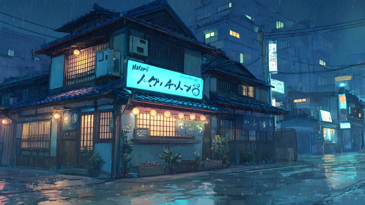 Atmosphere Rainy Night in Tokyo ☔ Slow Lofi Music for Studying, Sleeping, and Relaxing