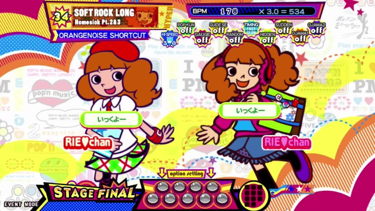 [34 Hyper] Homesick Pt.2&3 [91183, FULL COMBO, 12 good] :: pop'n music peace