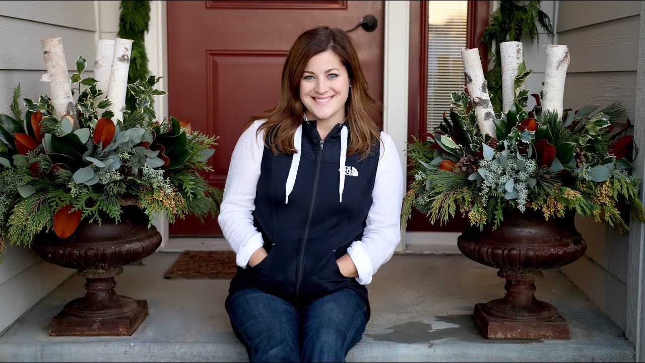 Christmas Urns for My Front Door