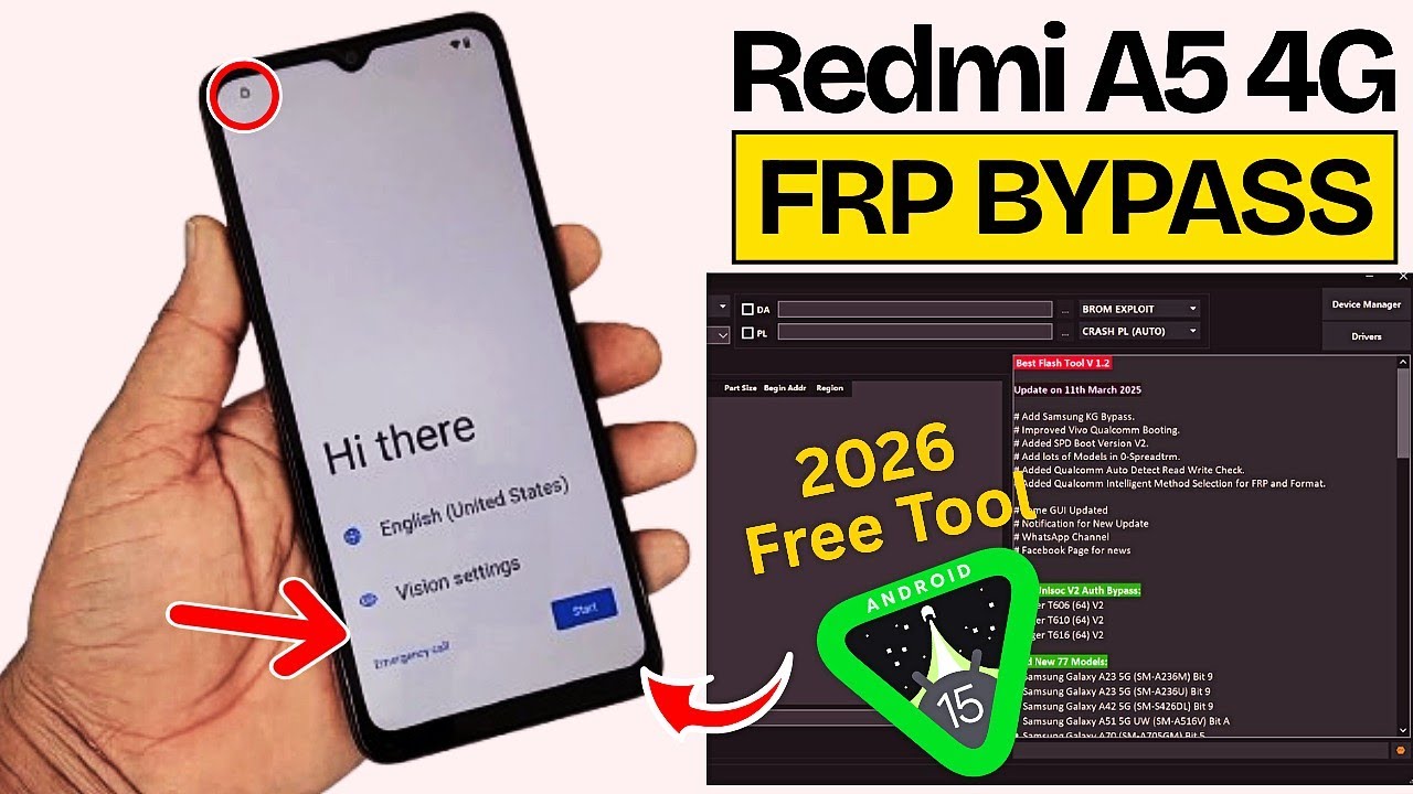 Redmi A5 4G GOOGLE/FRP BYPASS 2026 ✔️Android 15 Remove Gmail Account | 🔥 New Free Tool 100% Working