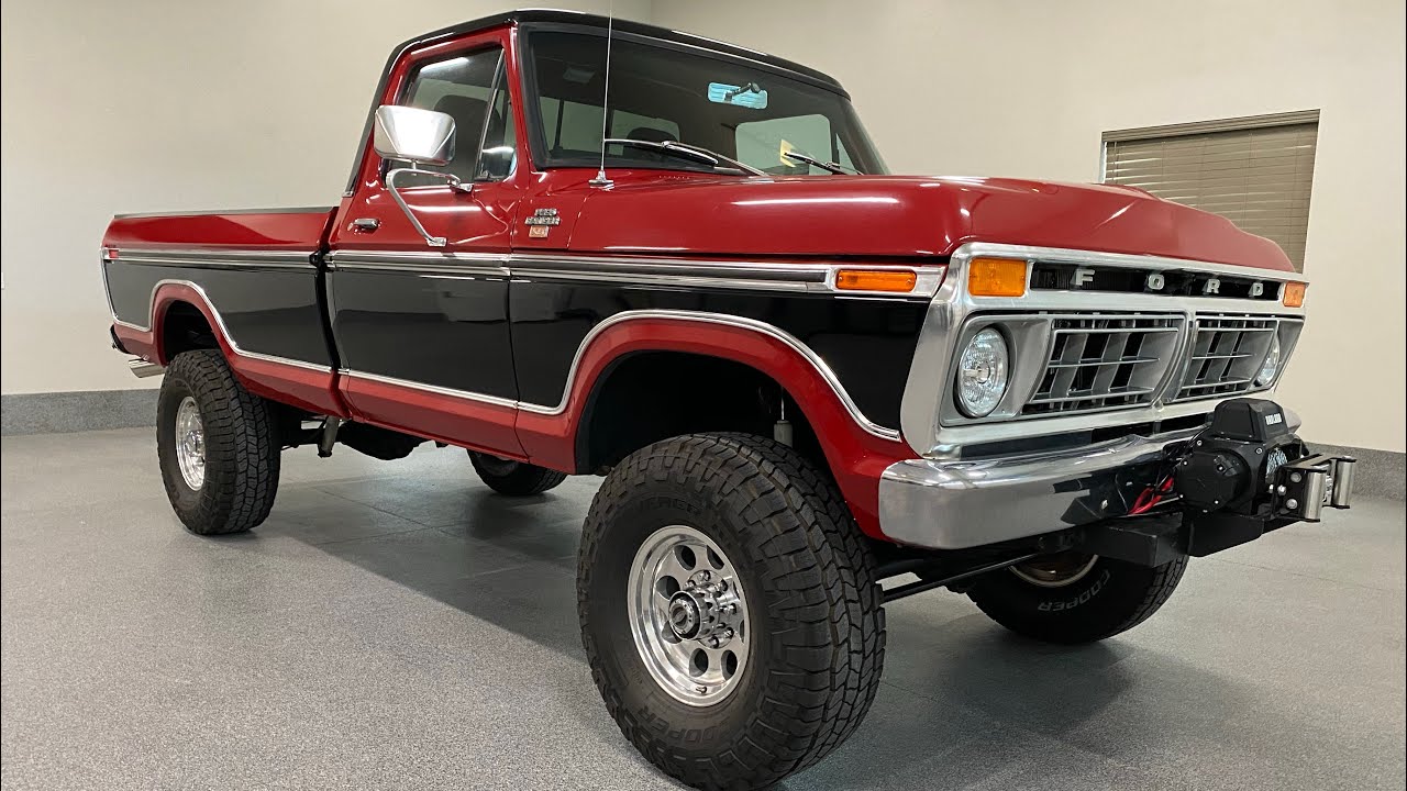 Ford F250 Ranger XLT 4x4 Highboy 1977 года выпуска, двигатель 390, 4-ступенчатая коробка передач.