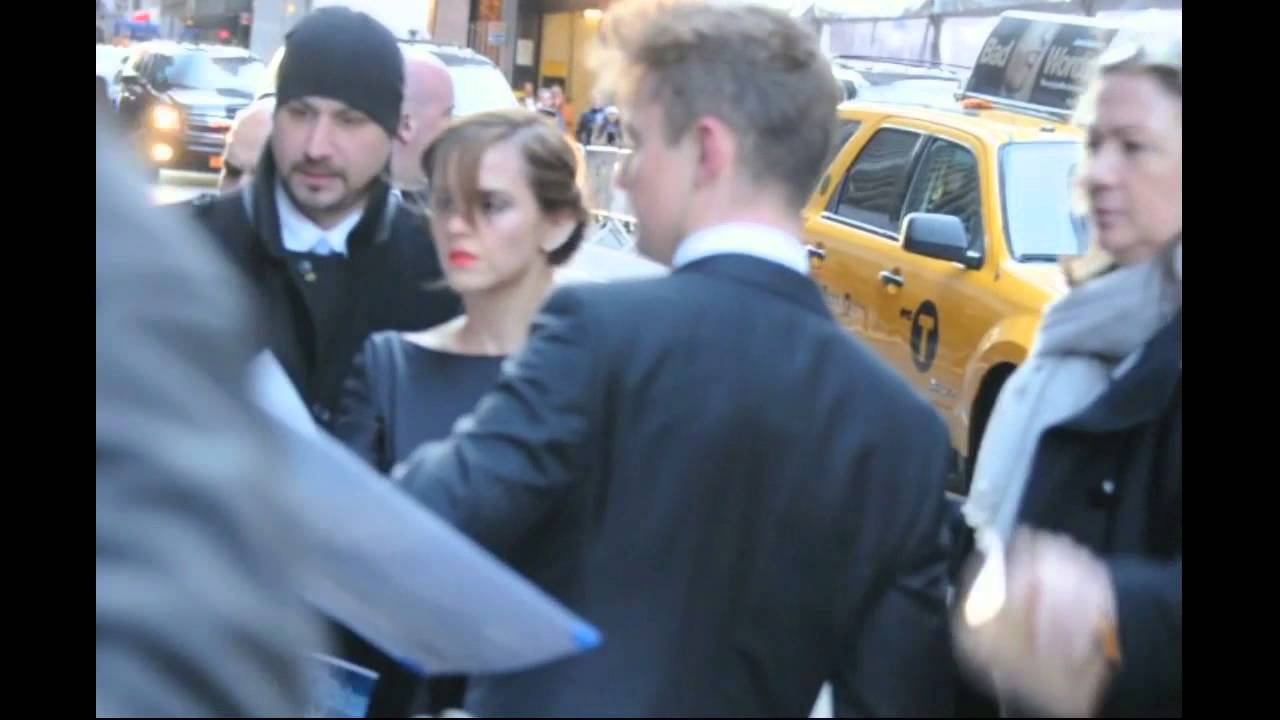 Emma Watson meets fans on a very cold day
