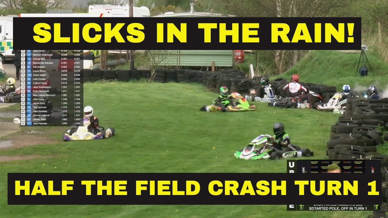 HALF THE FIELD CRASHED TURN 1... in race with 23 Karts! Snr Rotax Heat 1 Rd3 April 2024. Hooton Park