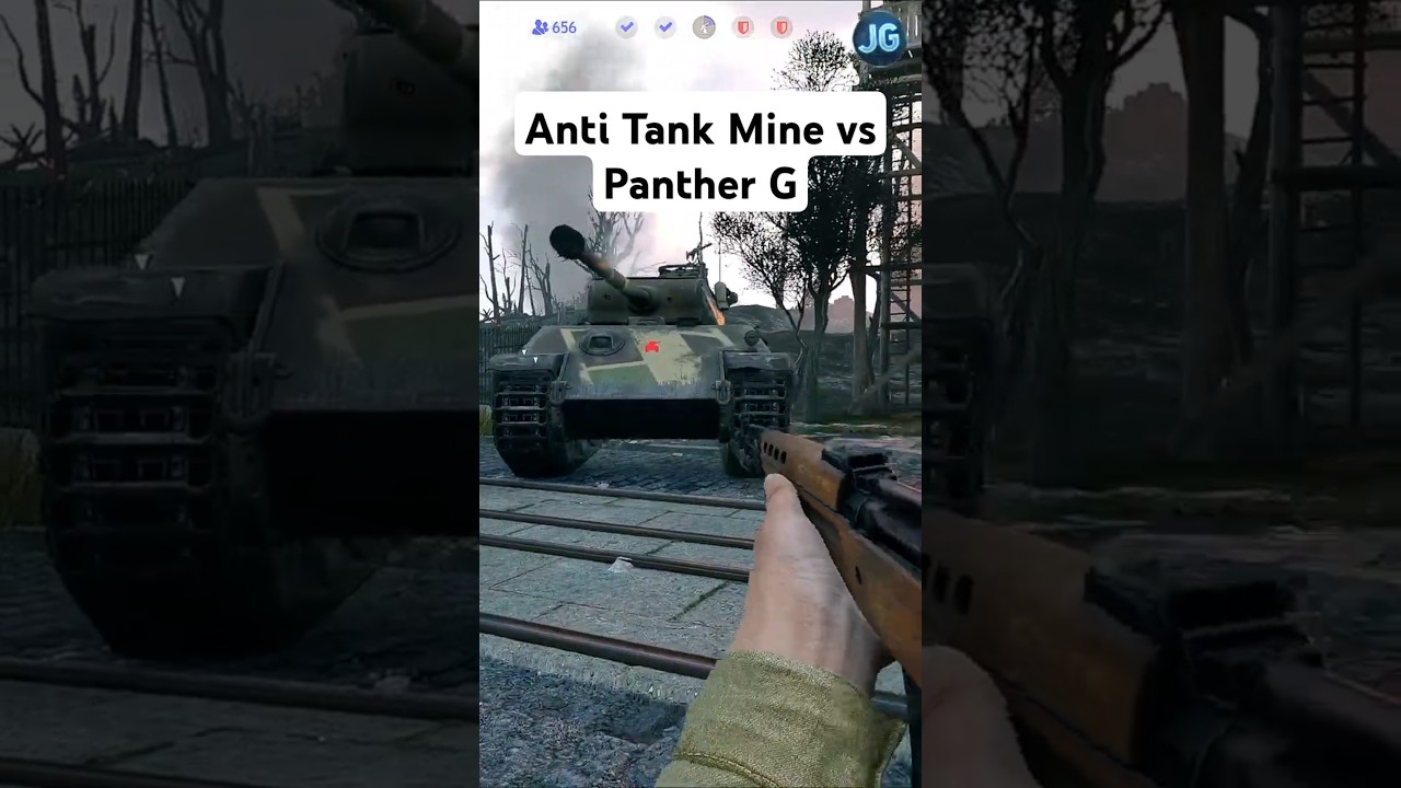 Anti Tank Mine vs Panther G #enlisted  #shorts