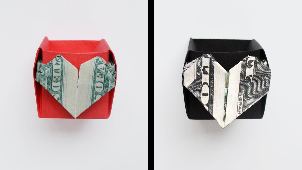 My PAPER BOX WITH MONEY HEART | Dollar Origami | Tutorial DIY by NProkuda