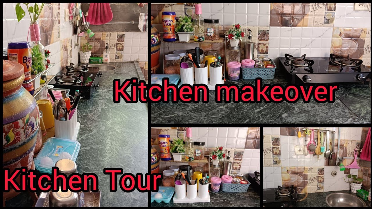 ✨ Non-Modular kitchen Makeoverपुरानी किचन को नया लुक दिया🏡kitchen Cleaning/Organization 