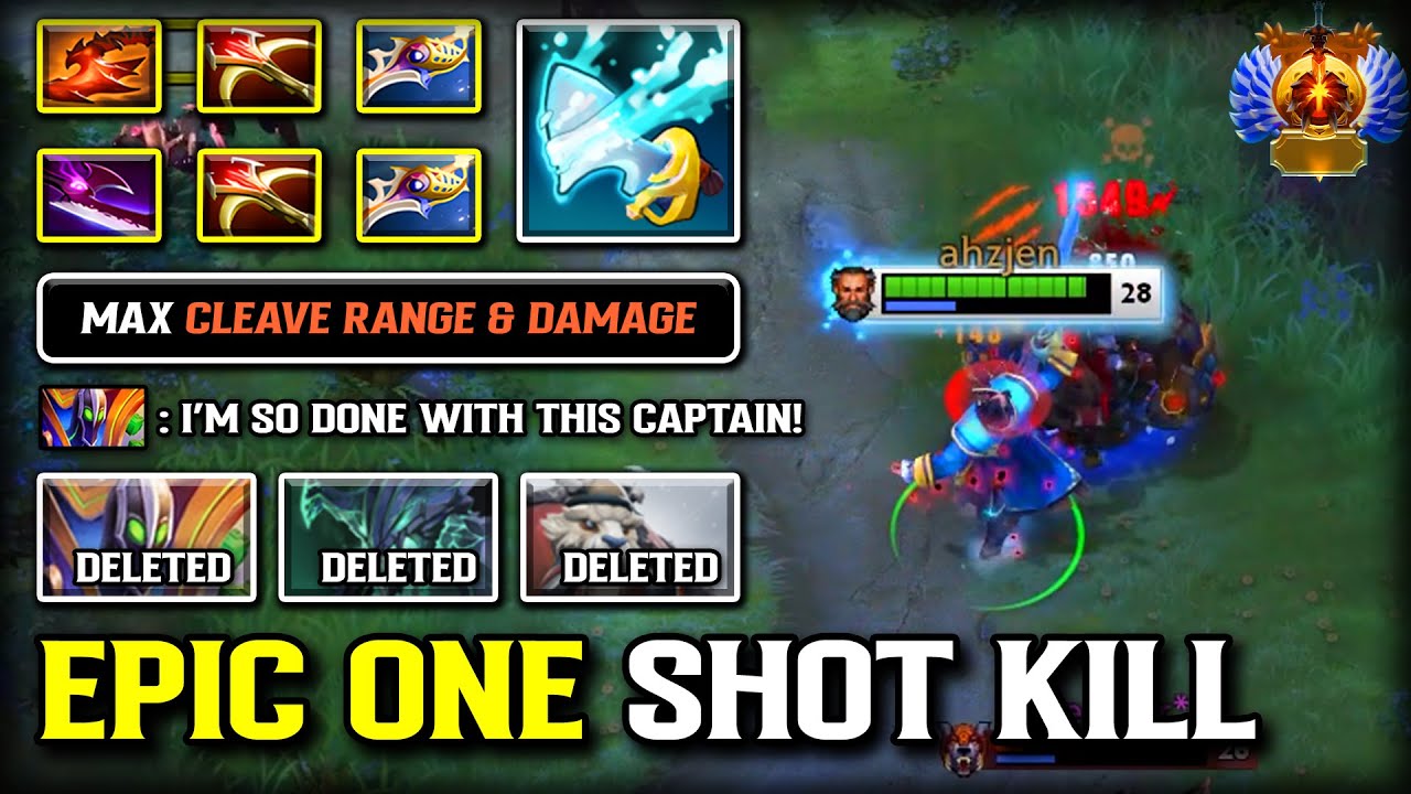 EPIC ONE SHOT KILL MID Kunkka | Full of Damage Build | Max Cleave Range & Damage | 7.39c DOTA 2
