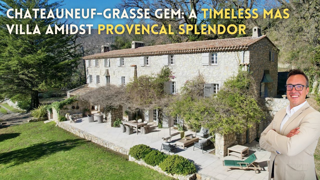 Chateauneuf-Grasse Gem: A Timeless Mas Villa Amidst Provencal Splendor
