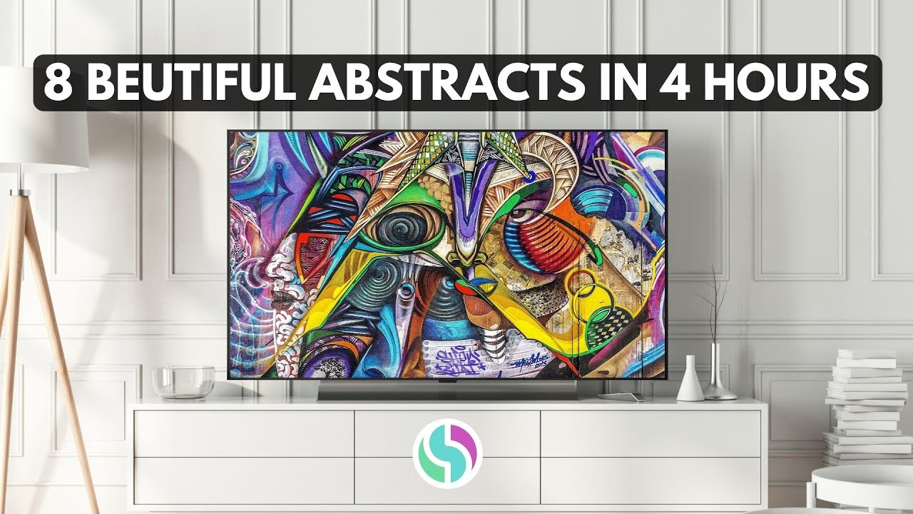 Abstract Art for TV | Art Frame TV | Screensaver | 8 Paintings in 4 Hours | Samsung Sony LG