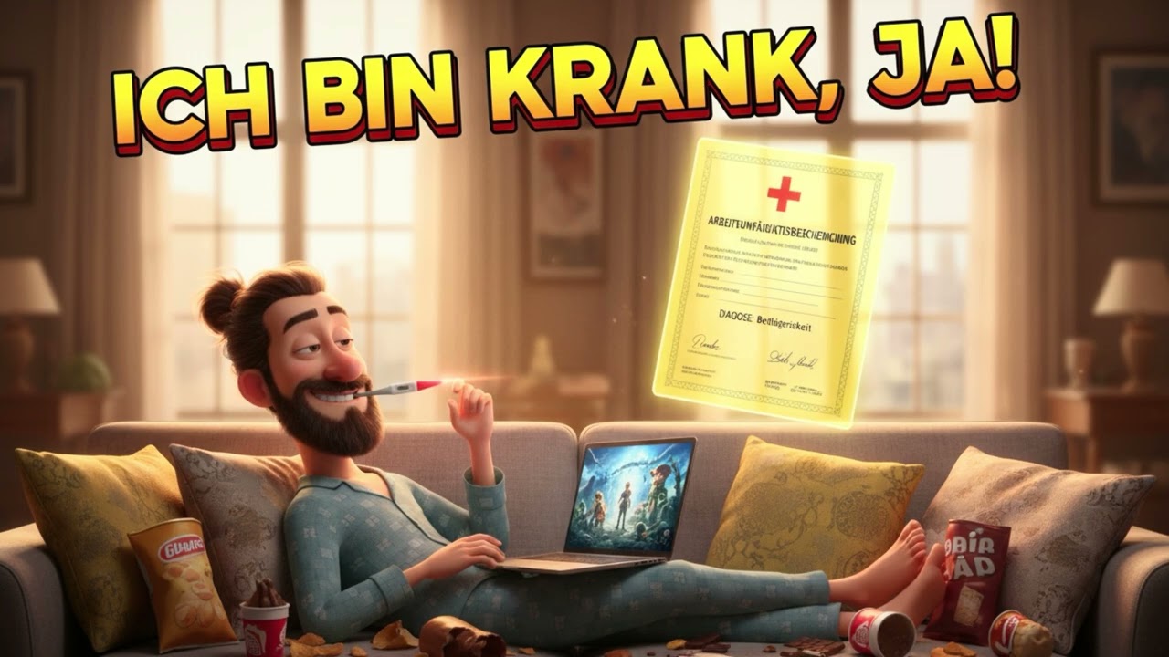 Ich bin krank, ja! (Endlich der gelbe Schein! 🤒🛌🎉) | Mickie Krause Parodie