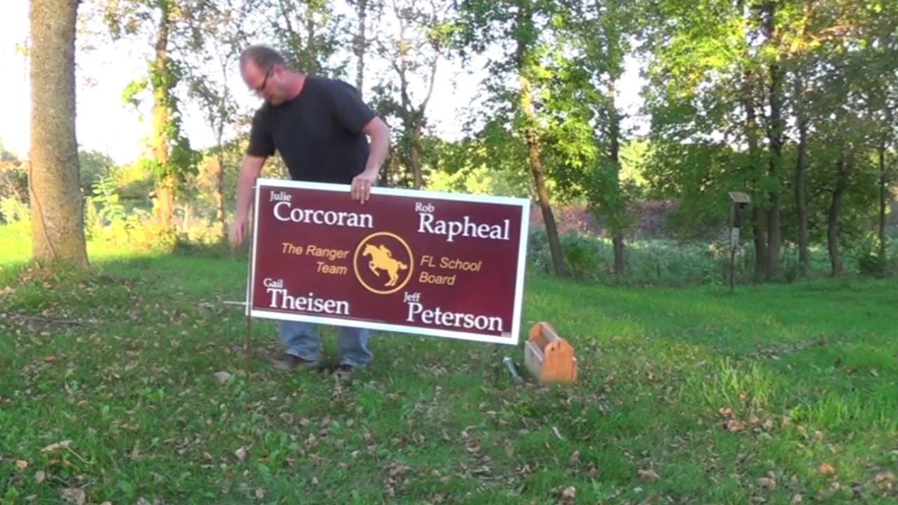 Installing a political sign with rebar