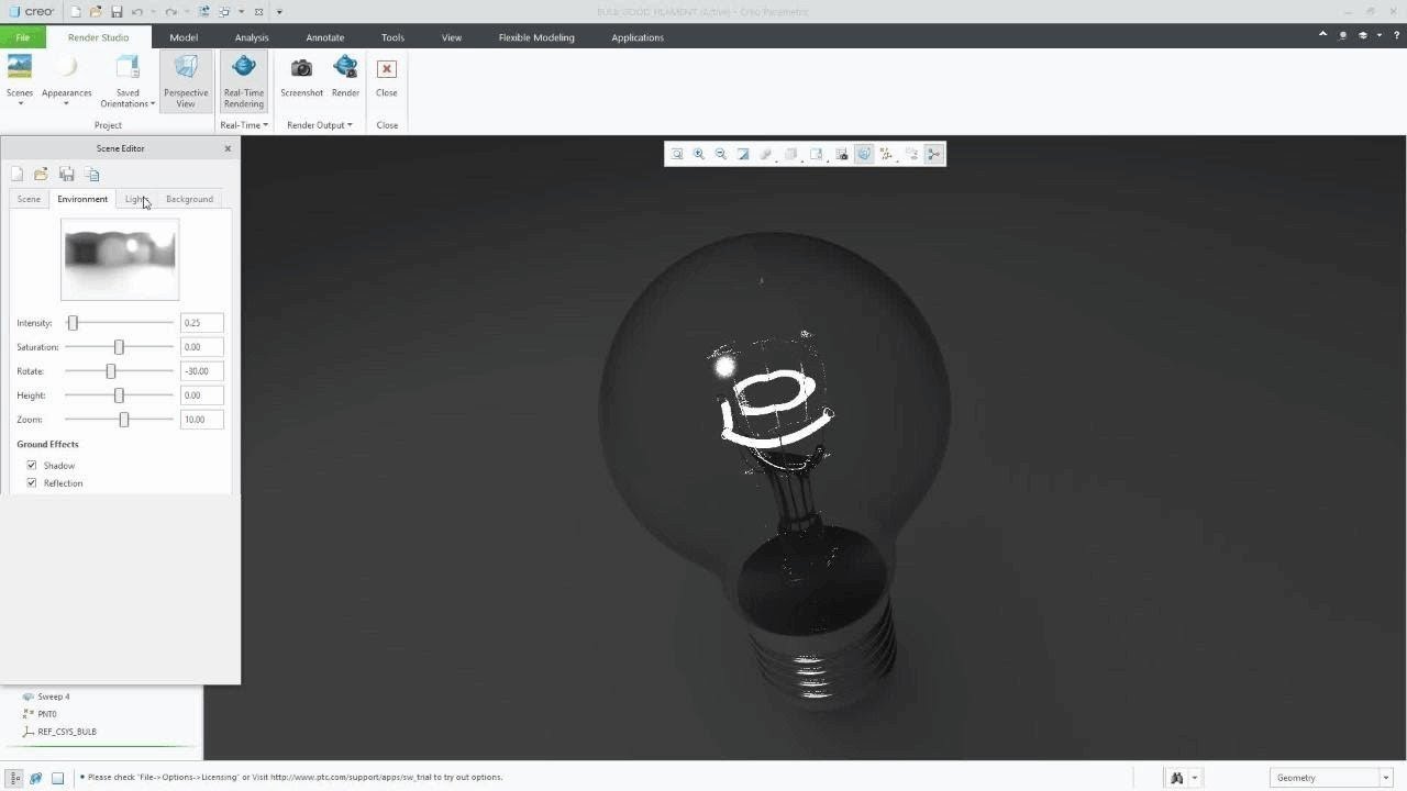 Emissive Appearance Is Supported with Creo 6.0