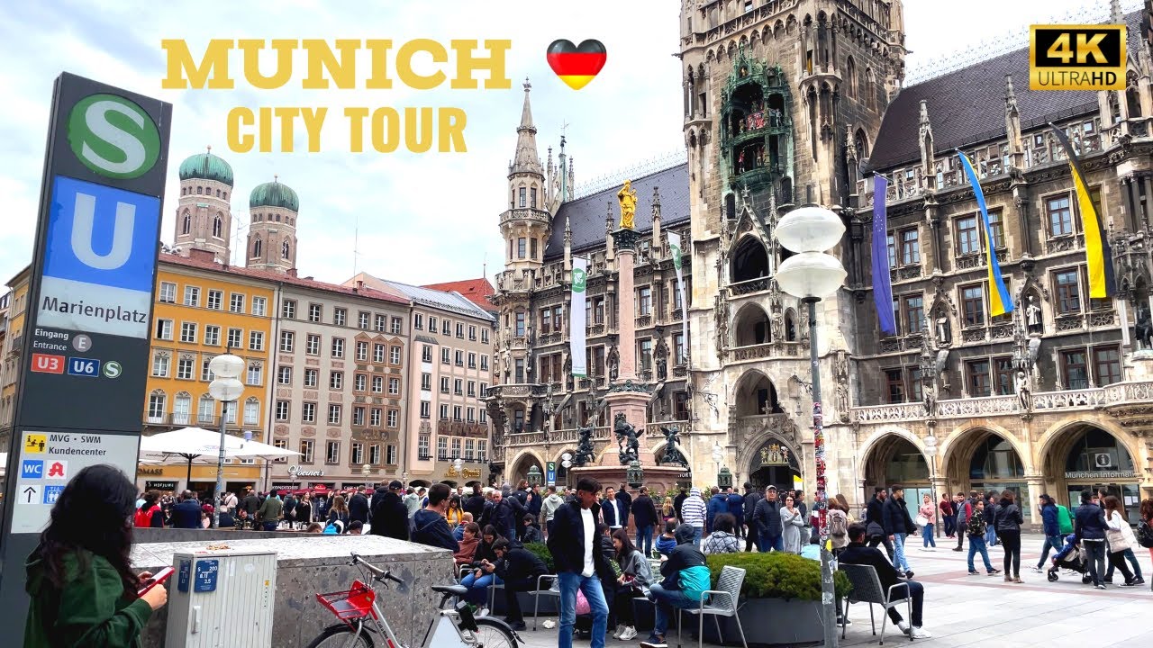 Munich, Germany 🇩🇪 Downtown - 4K City Walking Tour