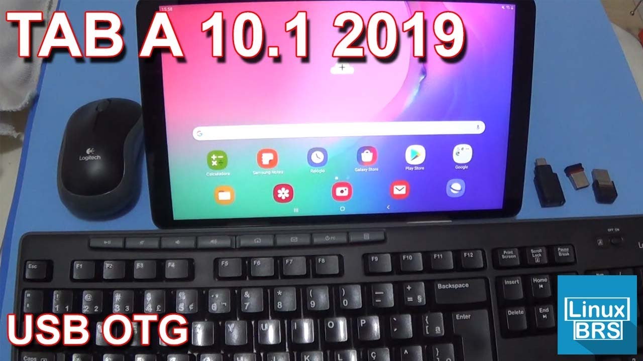SAMSUNG GALAXY TAB A 10.1 2019 - TECLADO, MOUSE E PENDRIVE - OTG