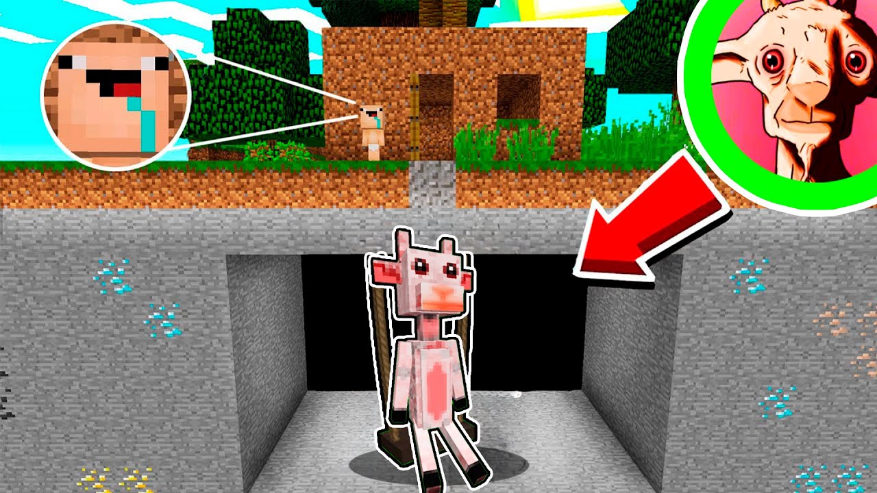 BEBÉ NOOB vs LA CABRA EN EL COLUMPIO DEBAJO DE SU CASA EN MINECRAFT TROLL ROLEPLAY