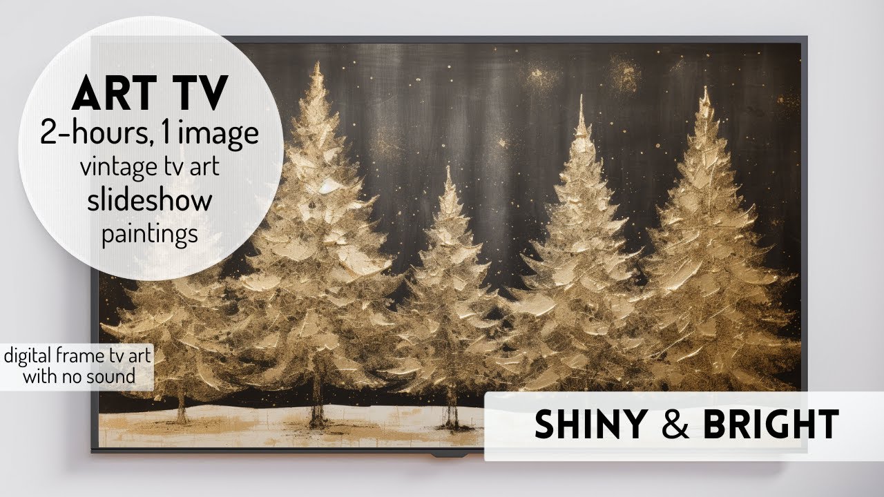 Vintage Christmas TV Art Vintage Art TV Screen Holiday Tree Screensaver Christmas Frame Tv Art