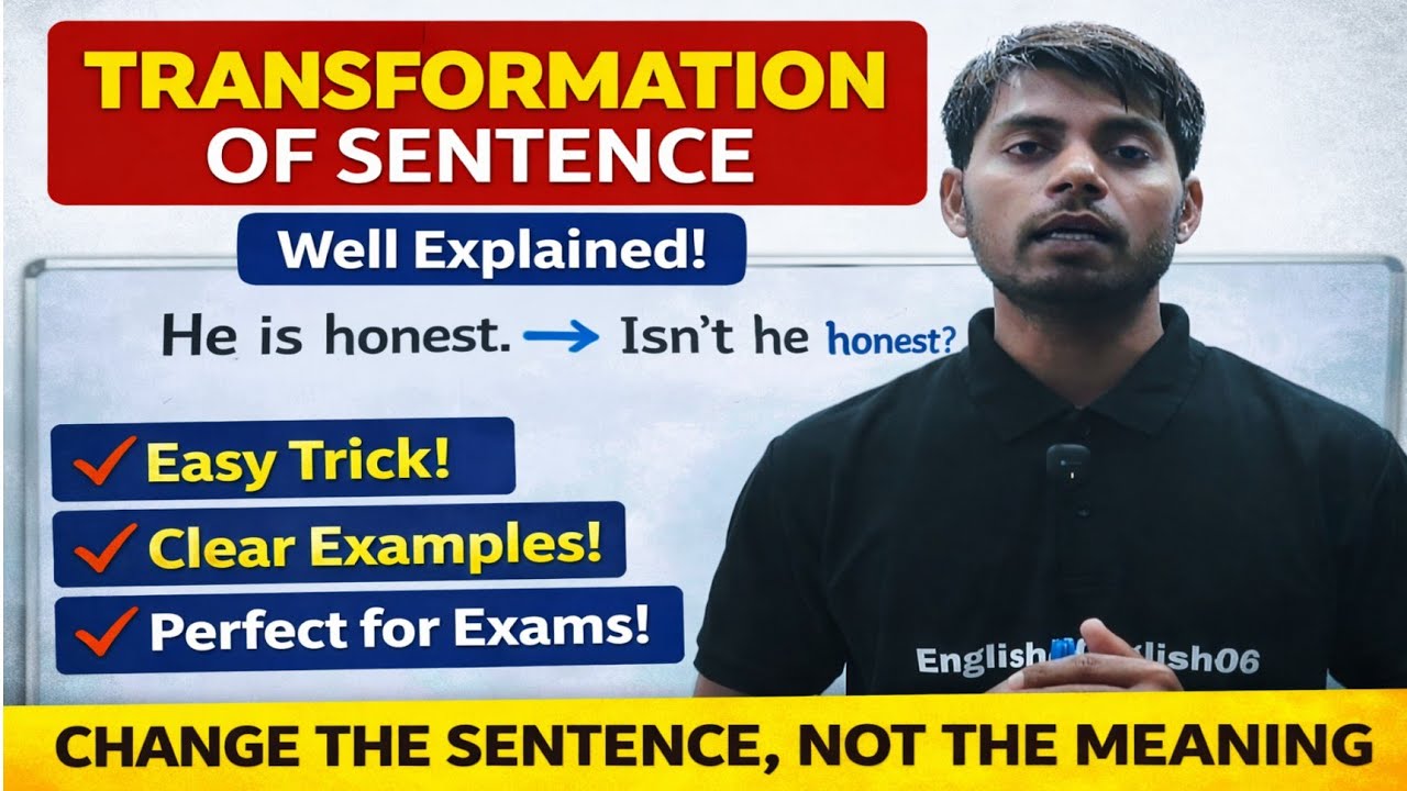 Transformation of Sentences in an easy and simple way.#englishgrammar #transformation#education  
