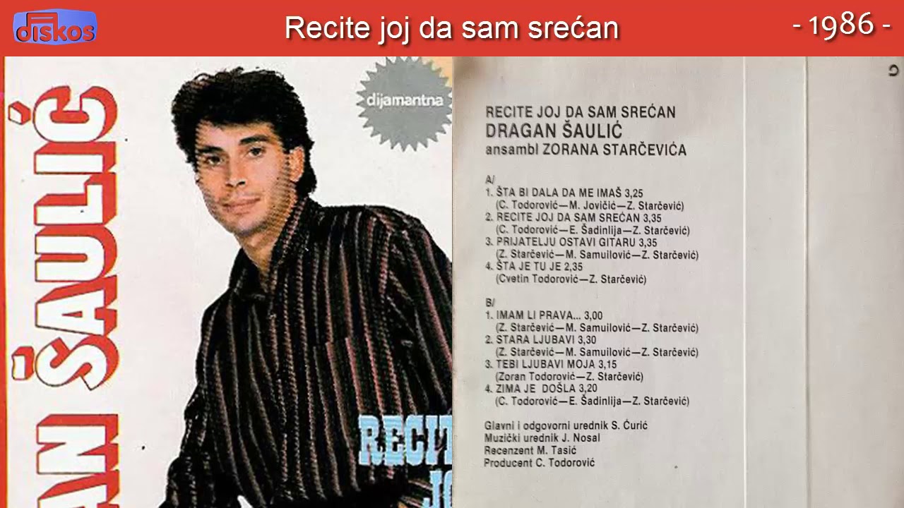 Dragan Saulic - Recite joj da sam srecan - (Audio 1986)