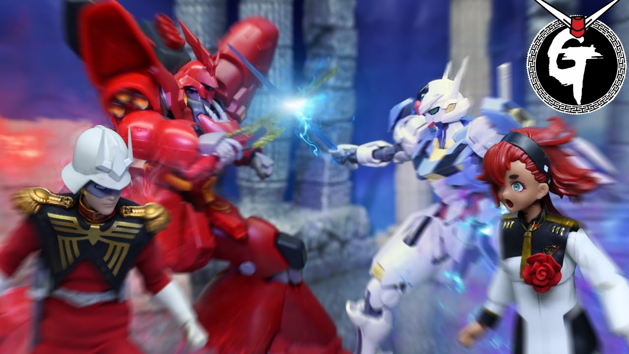 Gundam Aerial VS Sazabi stop motion エアリアル VS サザビー -水星の魔女 ストップモーション