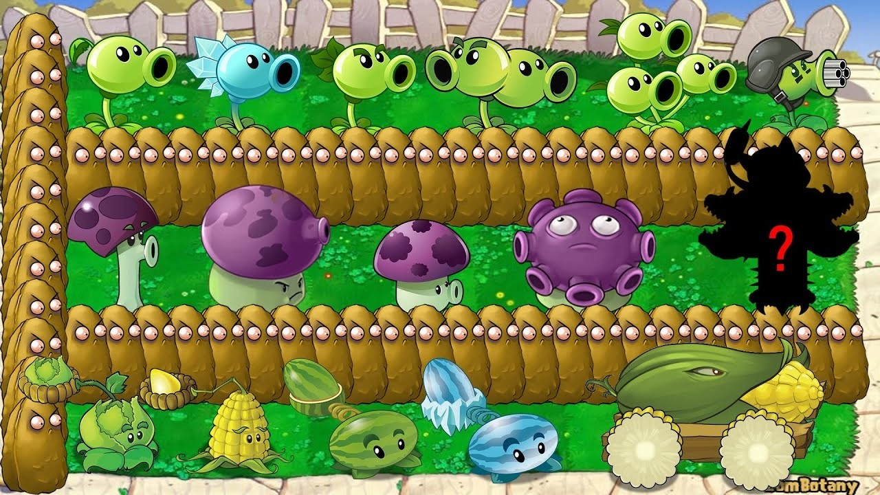 All Pea vs All Shroom vs All Pult vs All Spikes vs Dr Zomboss - Plants vs Zombies Hack