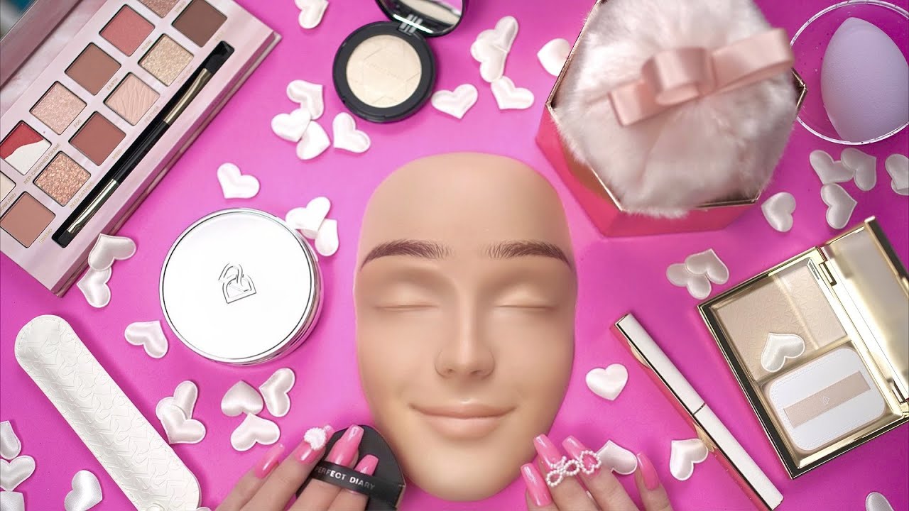 ASMR Wedding Glam Makeup on Mannequin - Ft. Perfect Diary (whispered)