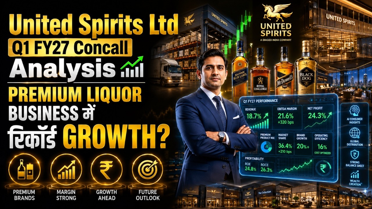 United Spirits Ltd Q1 FY27 Concall Analysis 🥃📈 | Record Growth in Premium Liquor Business?