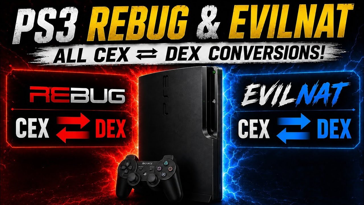 PS3 CFW Rebug Dex2Cex & Cex2Dex & Evilnat Cex2Dex & Dex2Cex.
