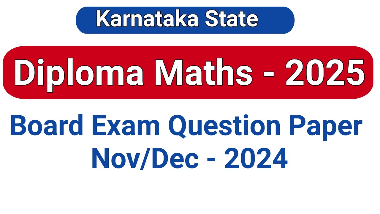 Engineering mathematics | diploma maths  2025 dte | Board Exam Question Paper Non/Dec 2024