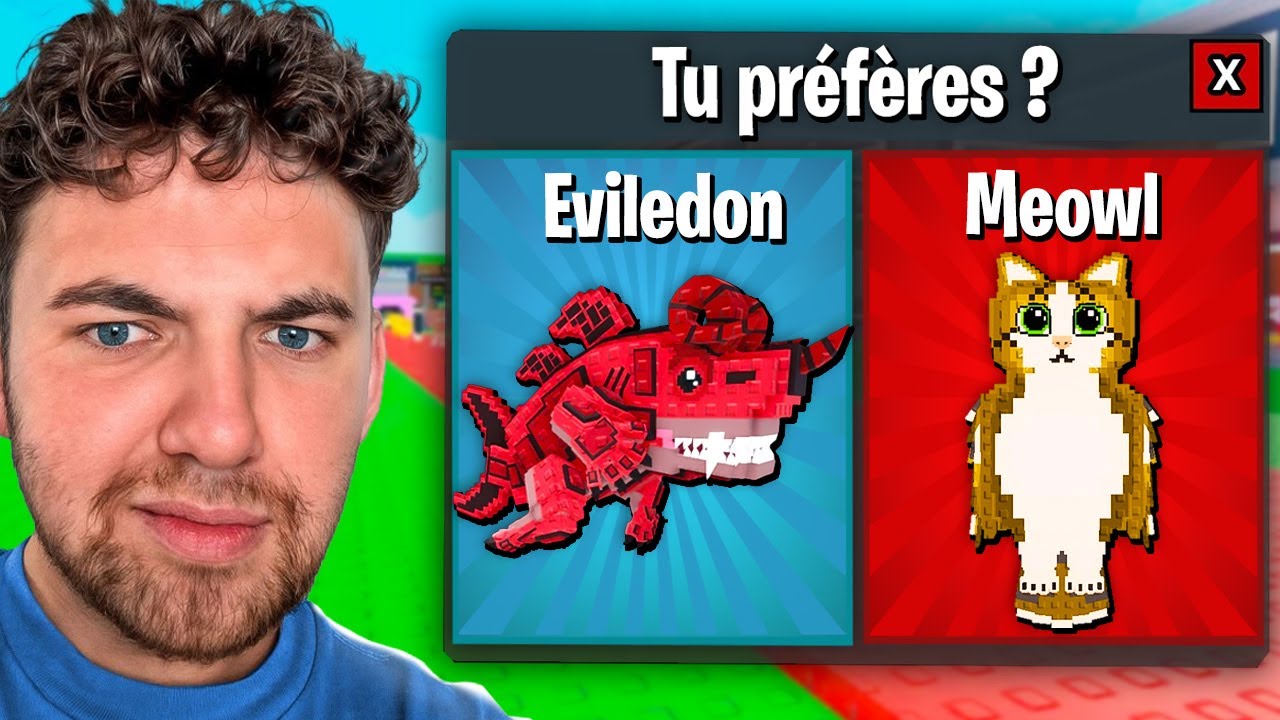 TU PR&Eacute;F&Egrave;RES dans Steal a Brainrot ! (mon choix appara&icirc;t en jeu...)