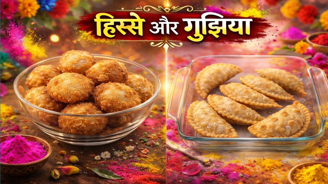 होली स्पेशल: पारंपरिक चावल के हिस्से और खस्ता मावा गुझिया | Chawal ke Hisse & Mawa gujiya 