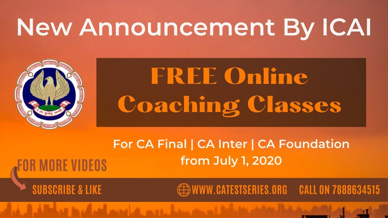 Free coaching classes for CA final | CA Inter | CA Foundation by ICAI