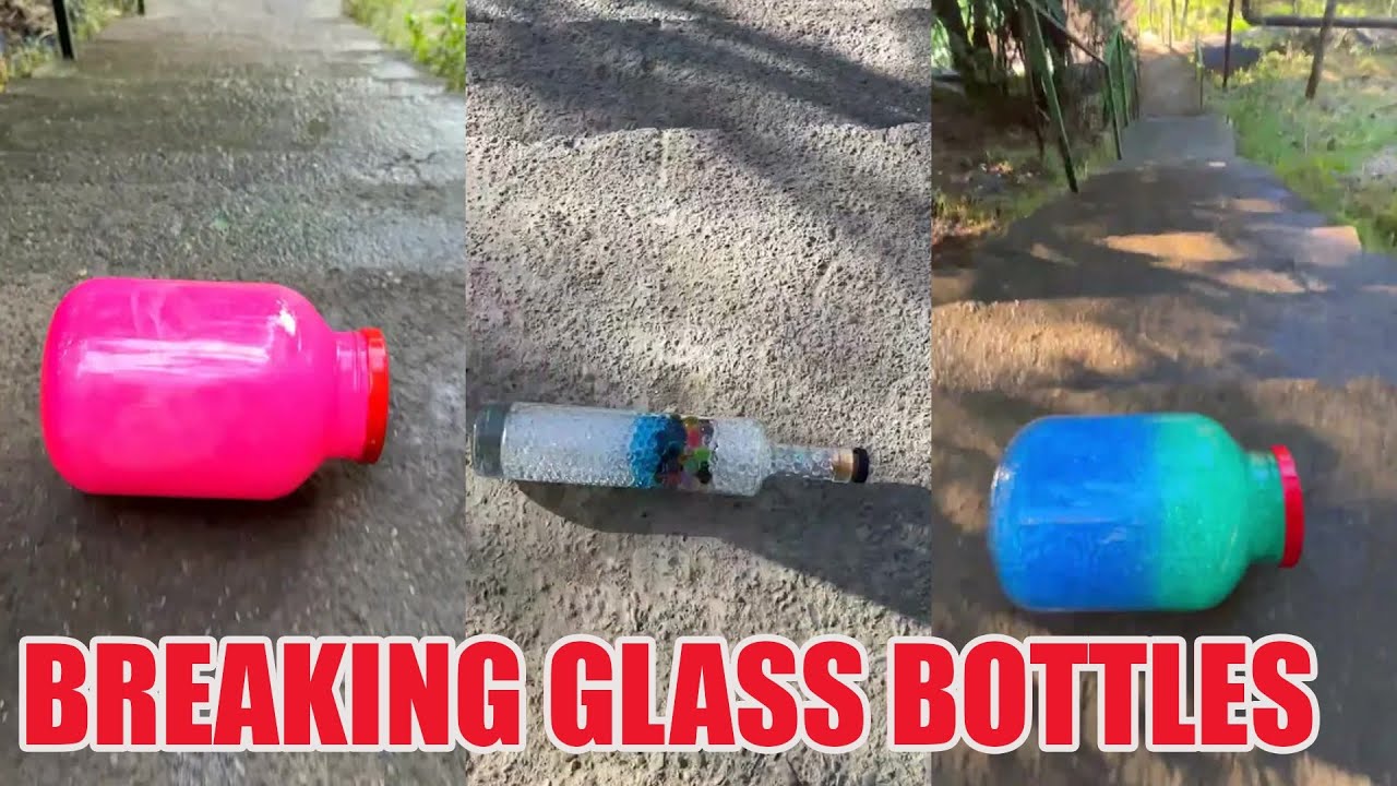 Breaking Glass Bottles and Balloon Drops 🔥 Crushing Crunchy & Soft Things #asmr #satisfying